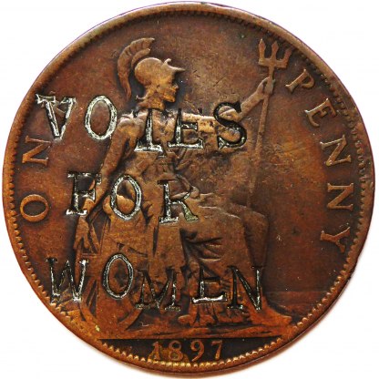 An image chosen to represent "Votes For Women" Coin